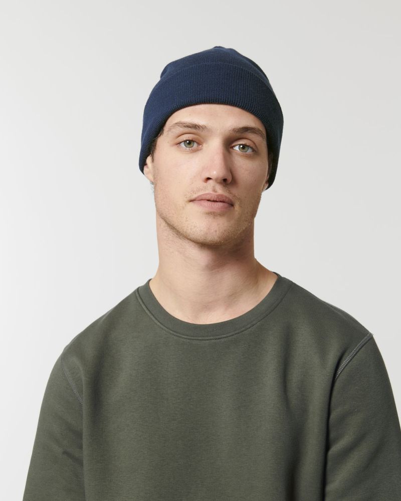RIB Beanie aus Bio-Baumwolle und recyceltem PET - Navy