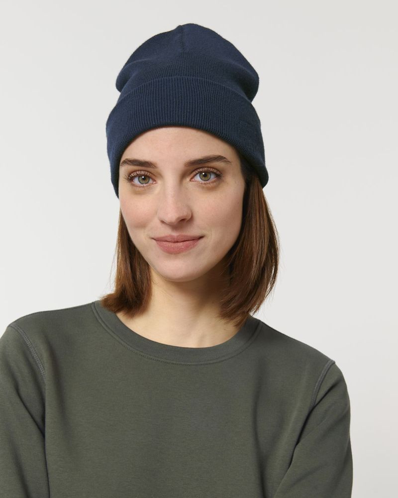 RIB Beanie aus Bio-Baumwolle und recyceltem PET - Navy