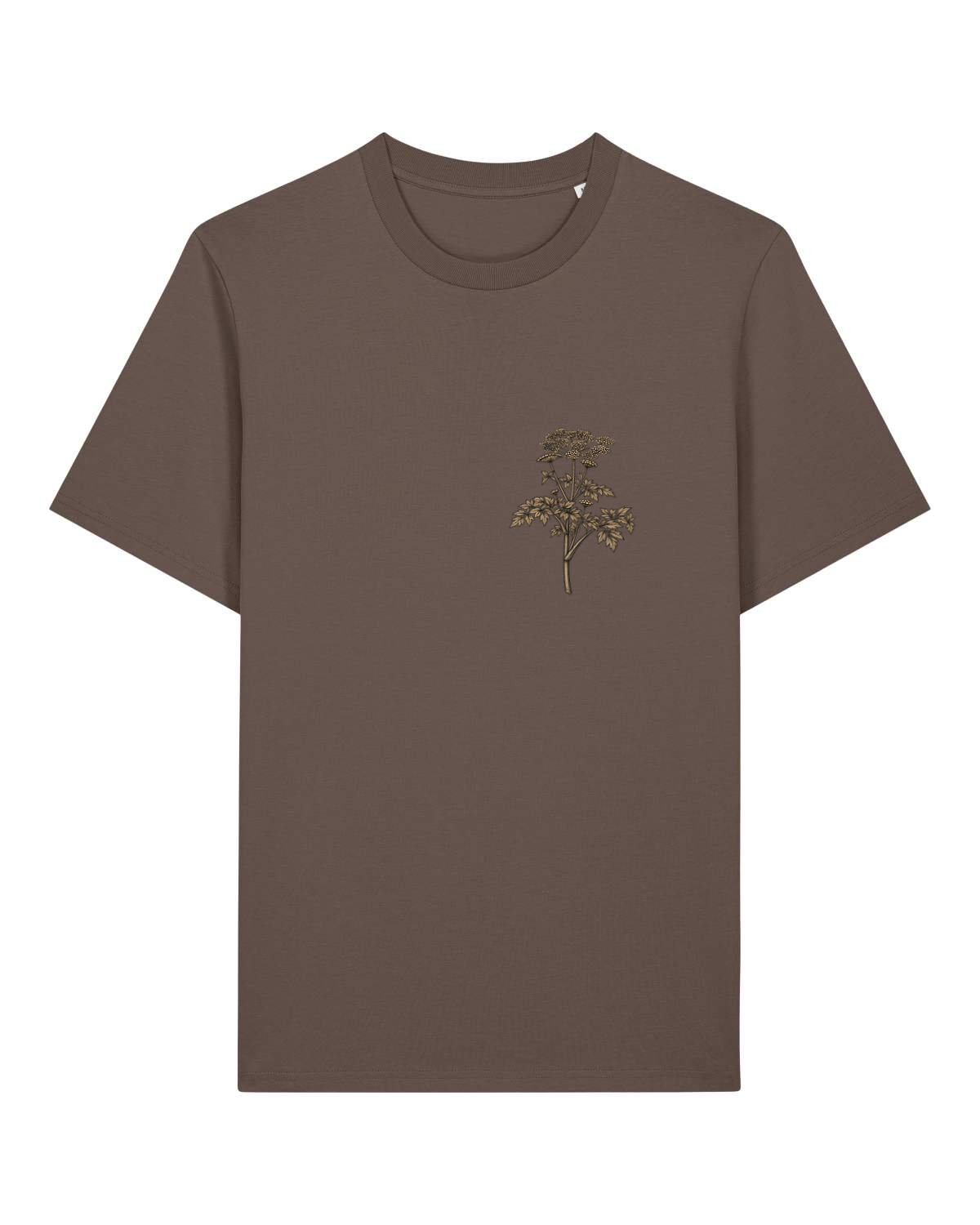 Mediumweight T-Shirt Engelwurz Stammeszeit - vorne - Mocha