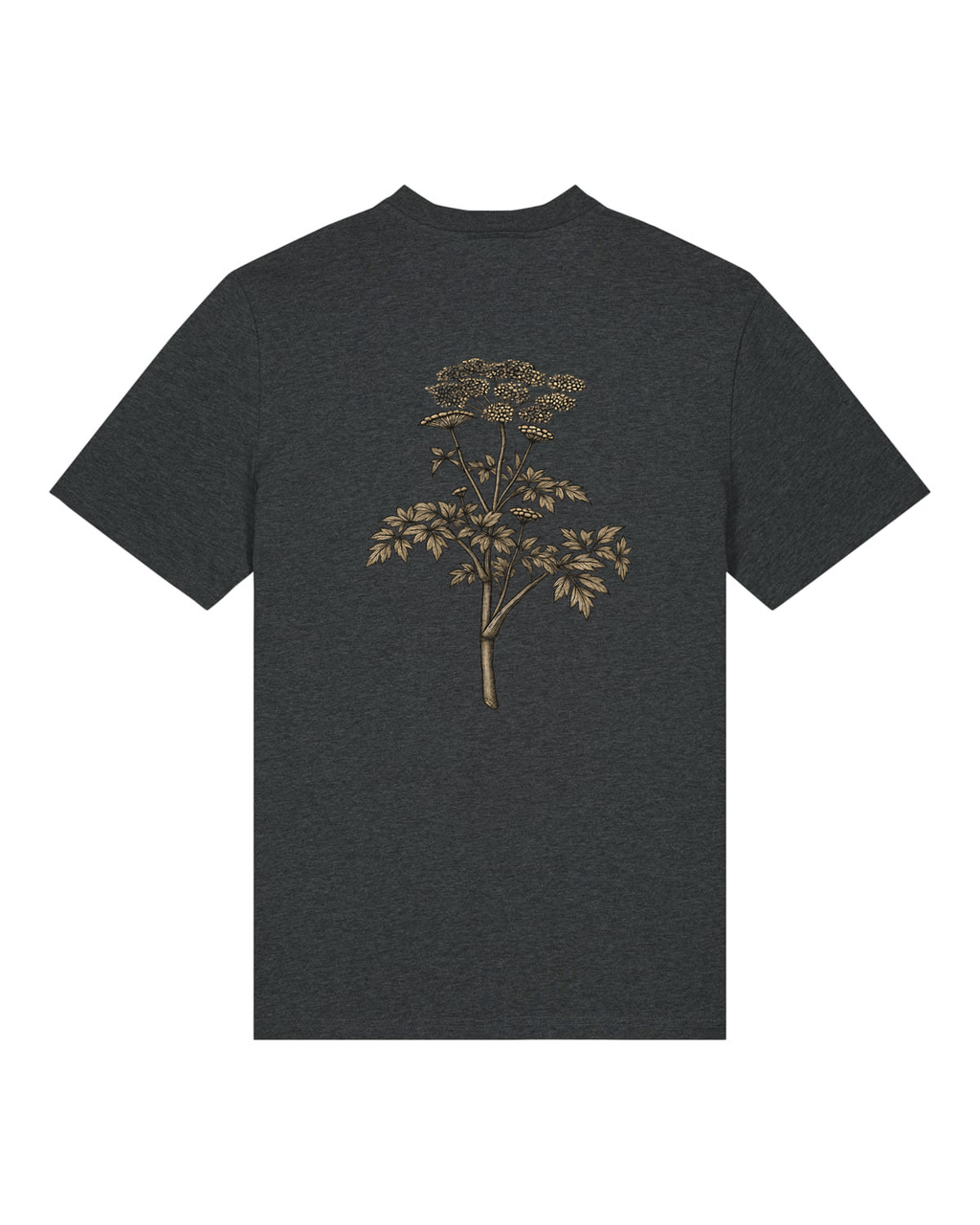 Mediumweight T-Shirt Engelwurz Stammeszeit - hinten - Dark Heather Grey