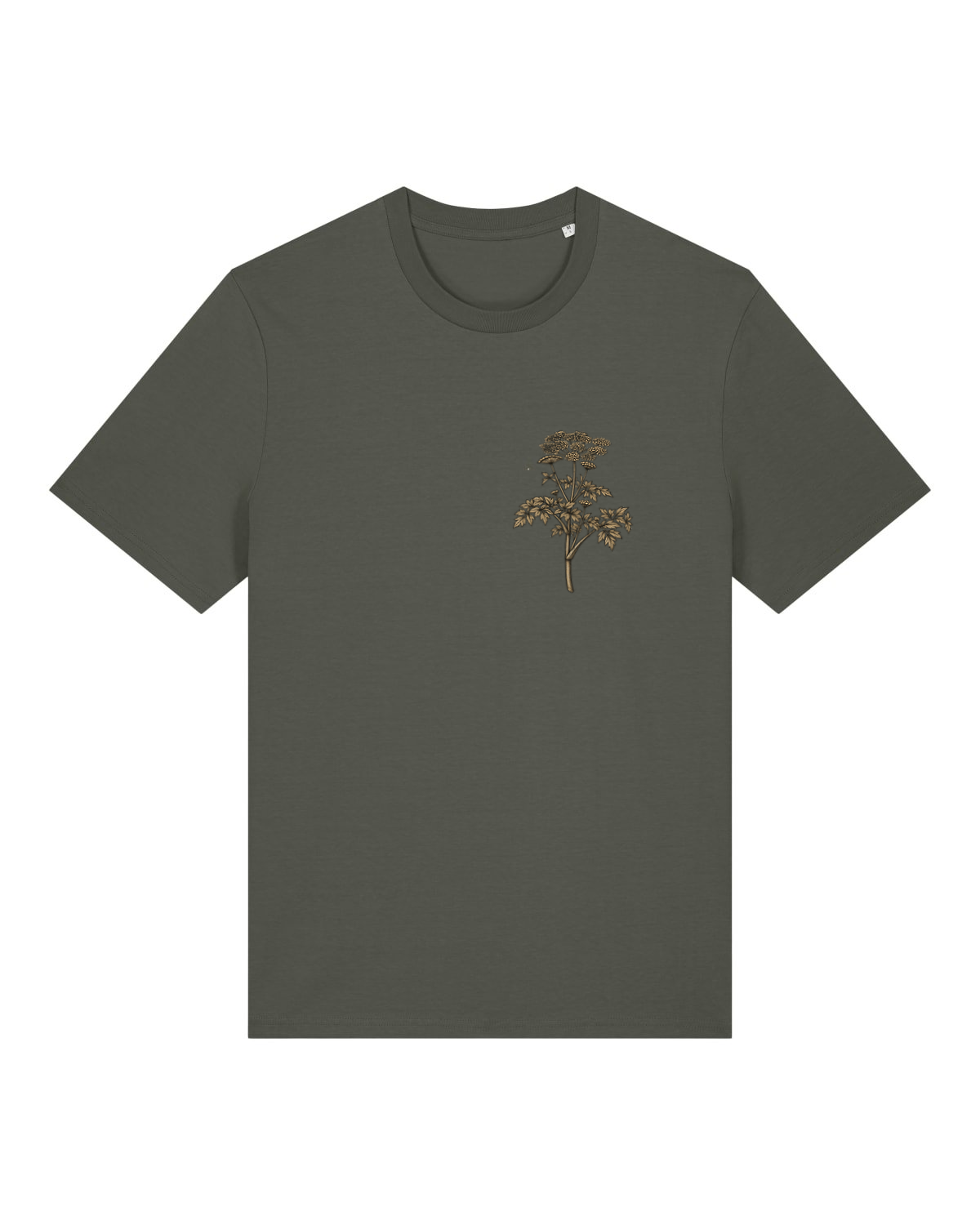 Mediumweight T-Shirt Engelwurz Stammeszeit - vorne - Khaki