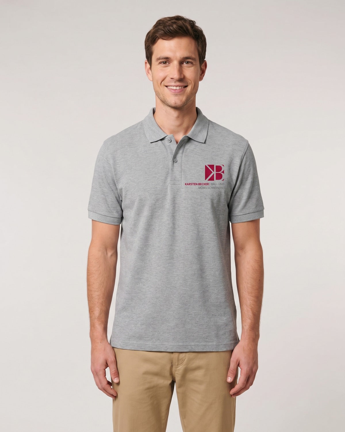 Classic Polo Tischlerei Becker - Heather Grey