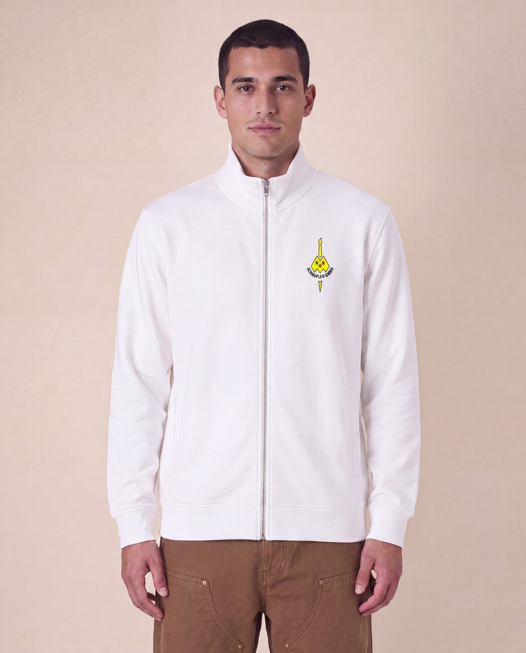 High Neck Zip Sweatshirt Schaufler GmbH - Weiß