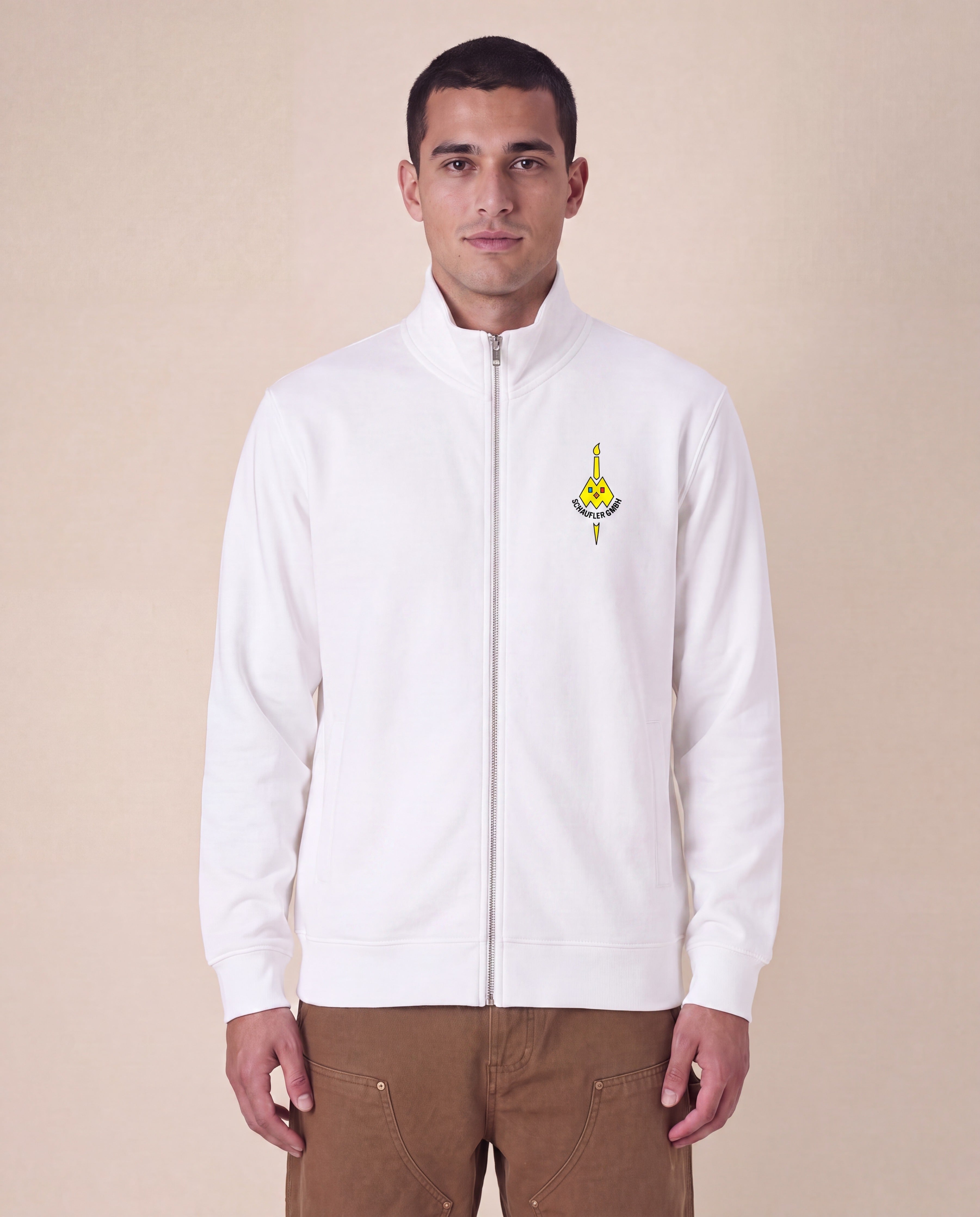 High Neck Zip Sweatshirt Schaufler GmbH - Weiß