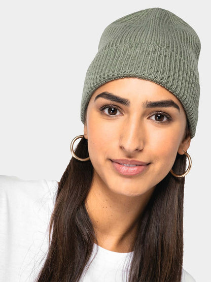 Unisex-Mütze mit breitem Rand aus 100% Merinowolle