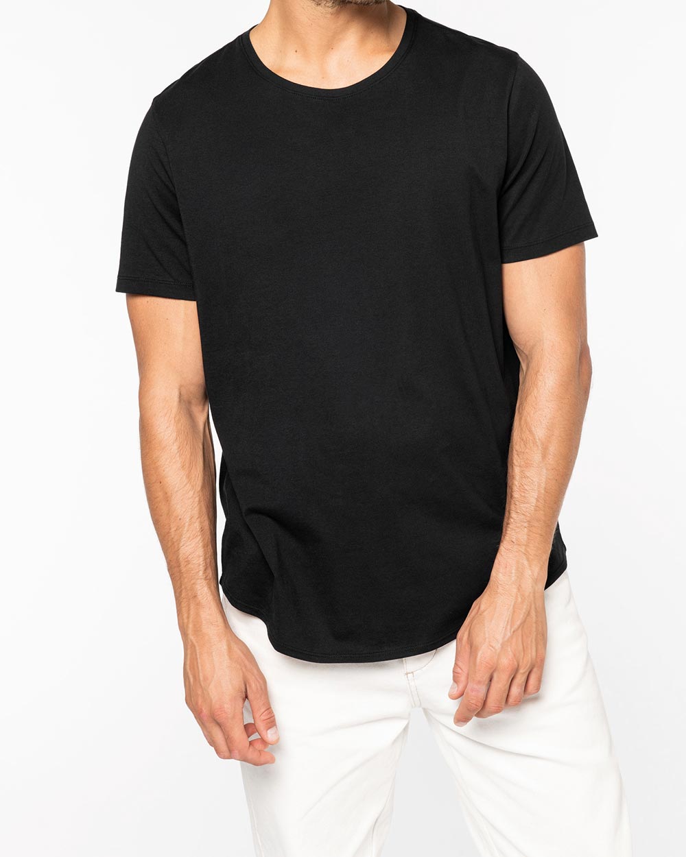 100% Mode Saum Herren-T-Shirt & Bio-Baumwolle und - nachhaltiger fair Rundhalsausschnitt aus BioTshirt | nachhaltig | Bio-Baumwolle aus abgerundetem